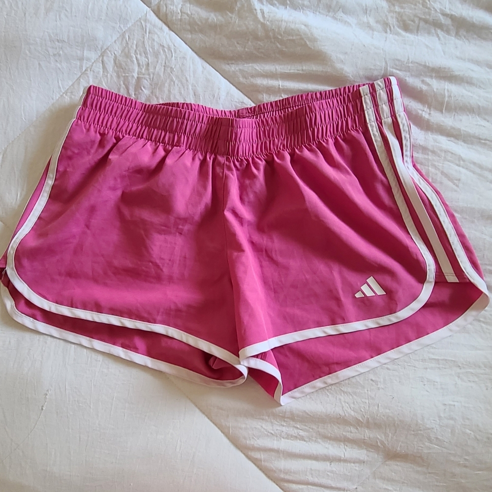 Pink adidas shorts